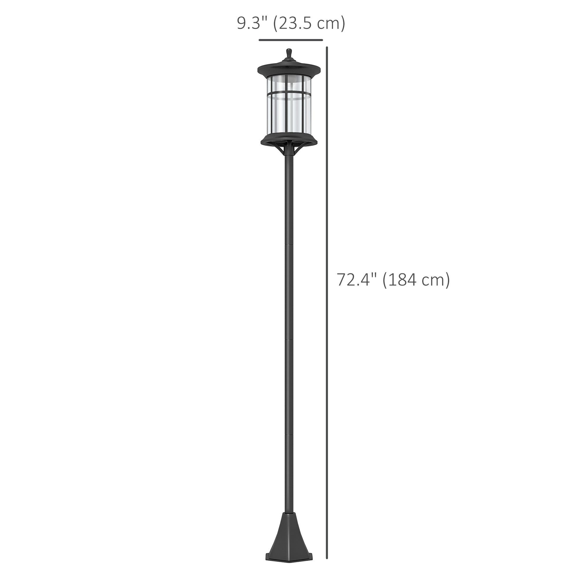 Solar Lamp Post Light, 72-Inch LED Outdoor Street Light, IP44 Waterproof for Patio, Garden, Backyard, Walkway, Cool White