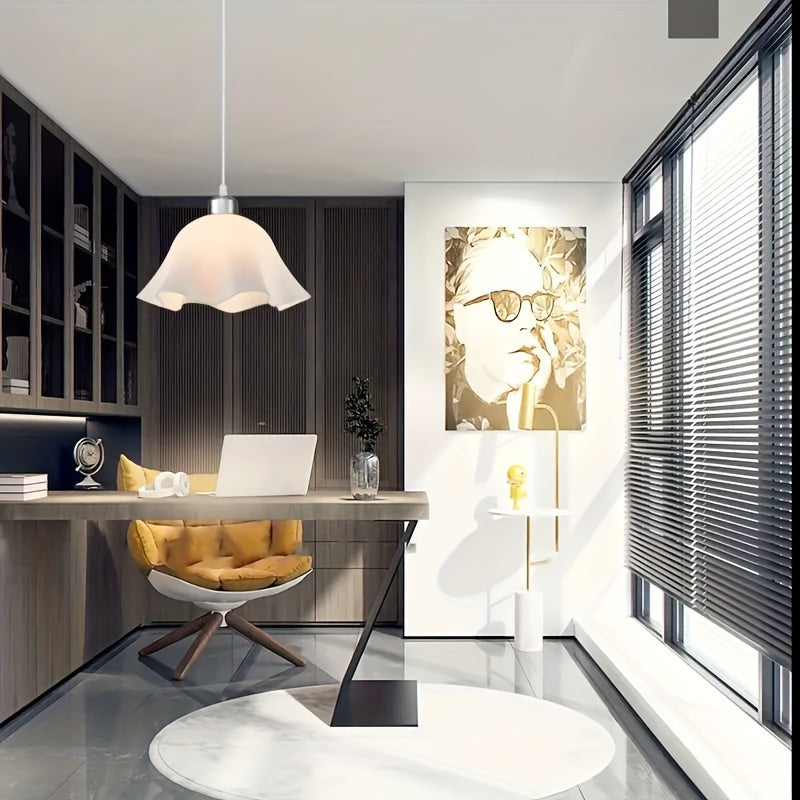 Two-Piece Pendant Light, Ceiling Light, Frosted Plastic White Shade, Plug-in Hanging Ceiling Light for Bedroom, Living Room, Hallway (Bulb Not Included!!!)