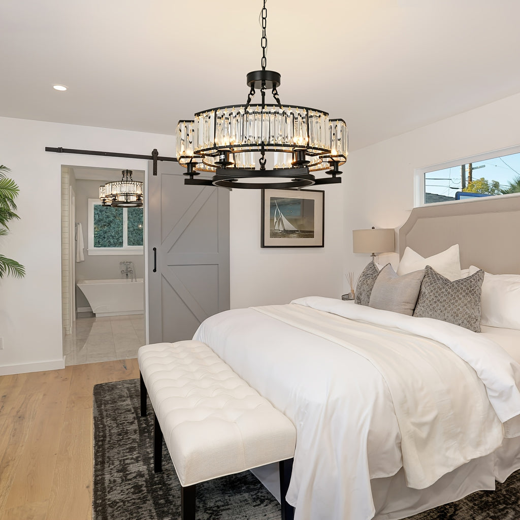 Black Crystal Chandelier 6-Light