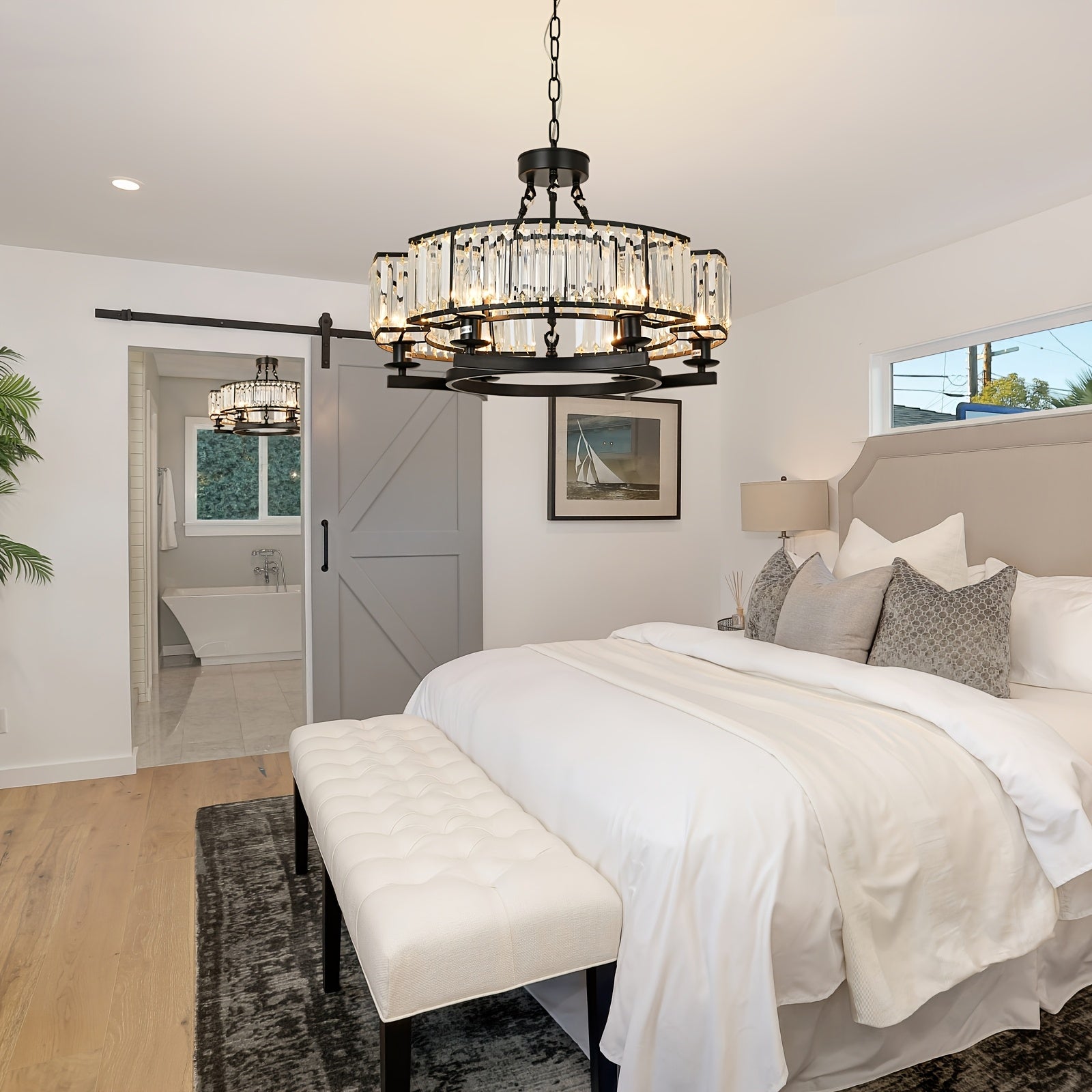 Black Crystal Chandelier 6-Light
