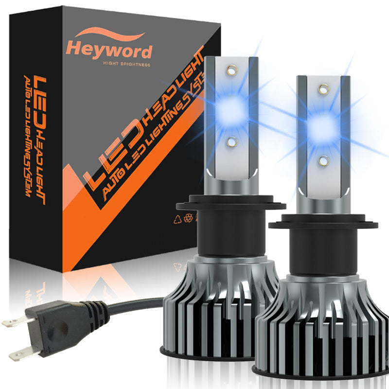 Heyword 2 Sets H7, H1, H3, H4, H8/H9/H11, 9005, 9006, 9012 LED Car Headlight Fog Light, Low Beam, High Beam, Color Temperatures: 4300K/Warm Light, 3000K/Yellow Light, 8000K/Blue Light, 25000K/Ice Blue, 6000K/White Light