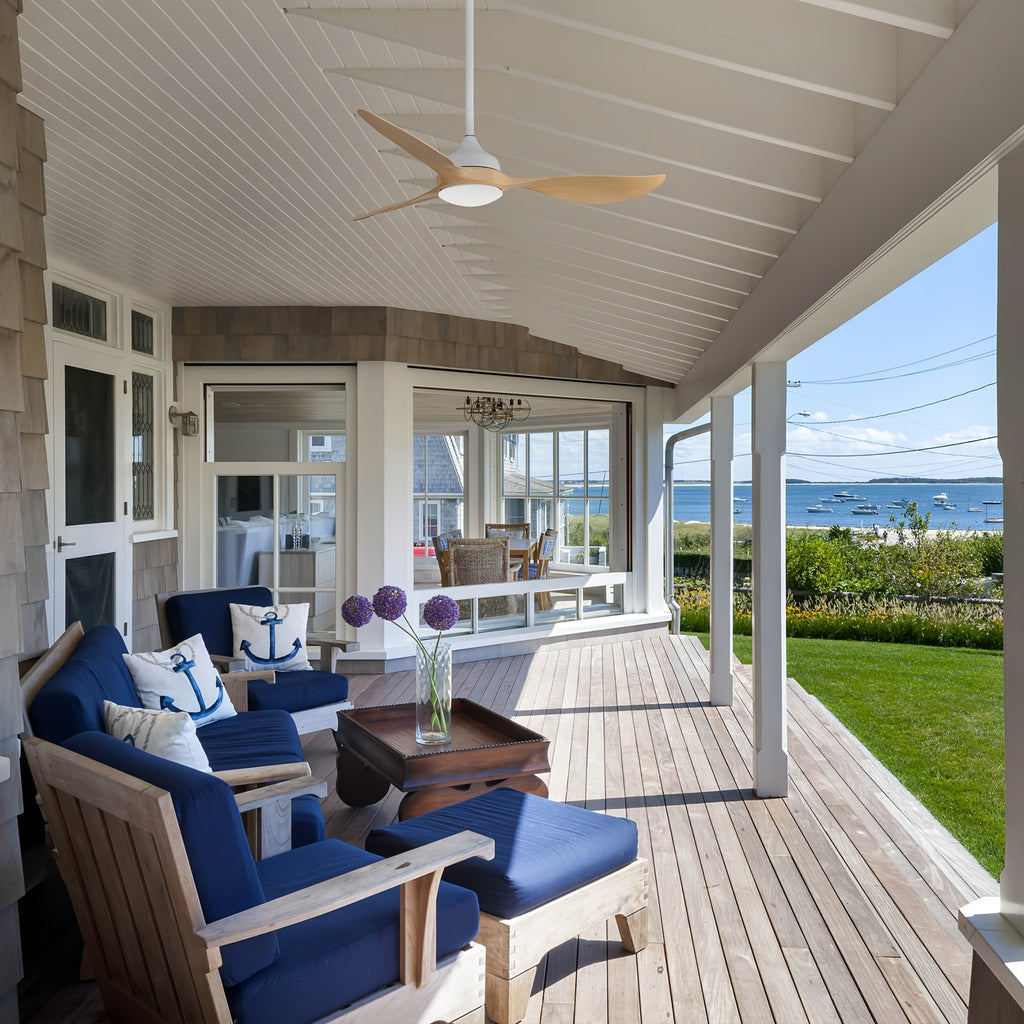 Sofucor Newest 56 Inch Smart Ceiling Fan, 22W LED Light & 3 ABS Blades, Indoor & Outdoor Use, Reversible DC Motor & Remote, Ideal for Living Room, Patio & Dining Room