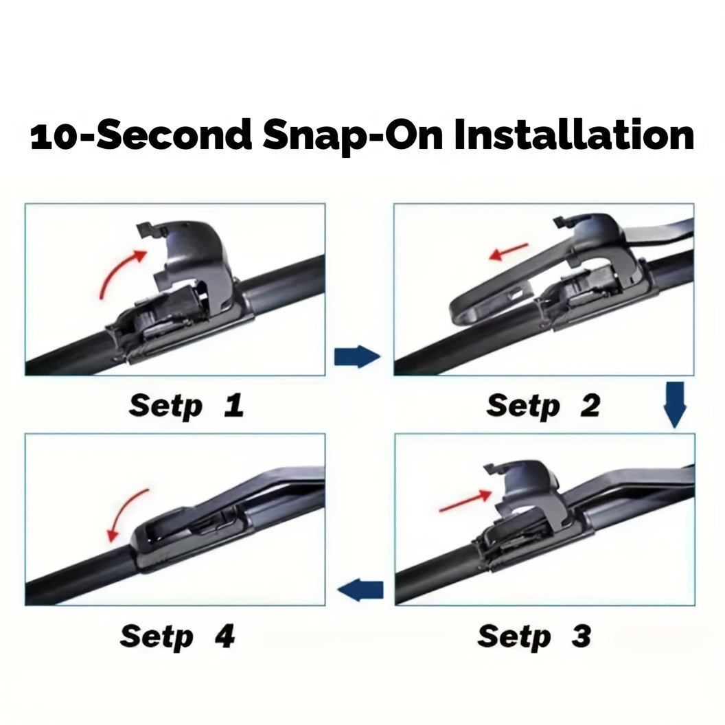 Universal Clip-Type Wiper Blade, Fits All Car Models, Made of Natural Rubber, Resistant to Cold and Sun, Suitable for All Seasons