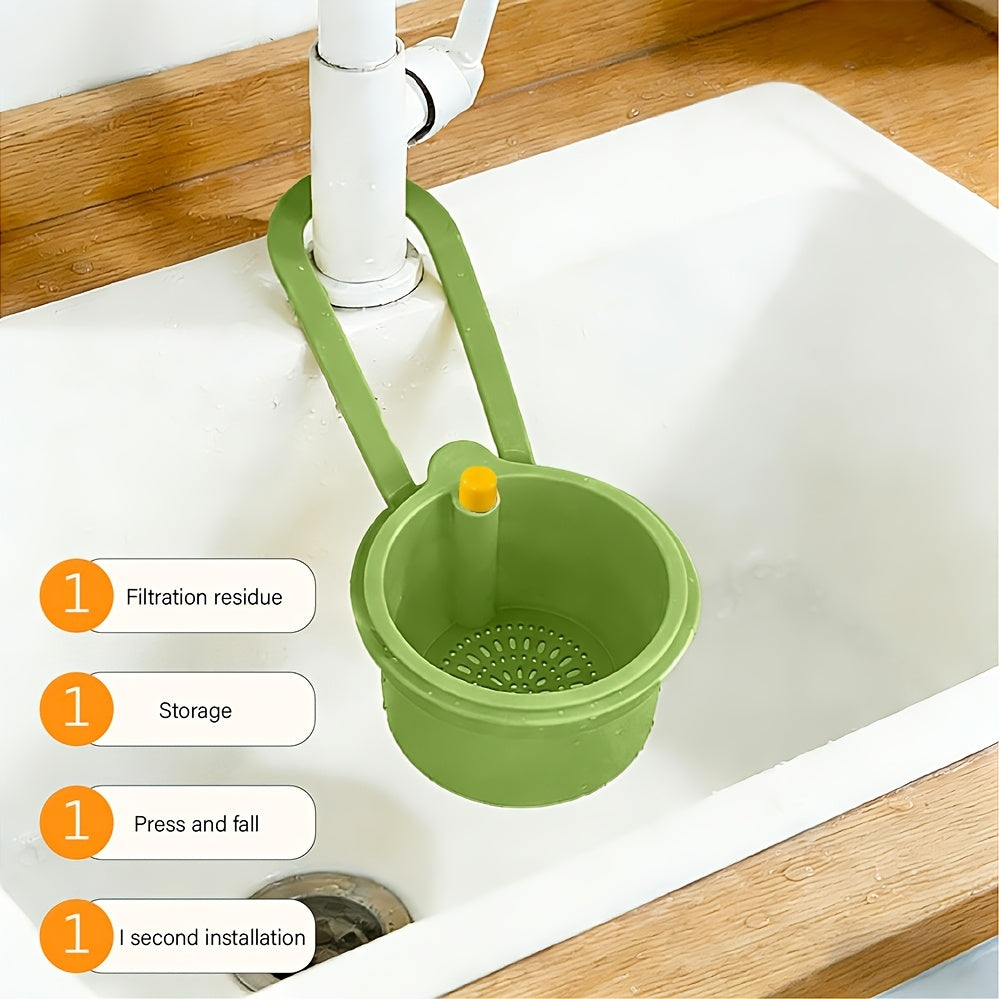 A Convenient & Easy-to-Use Drain Basket – Simple Press-Type Design, Filters Particles. This Wall-Mounted Sink Accessory is Perfect for Draining, Storing Sponges & Cloths – Ideal for Kitchen & Bathroom