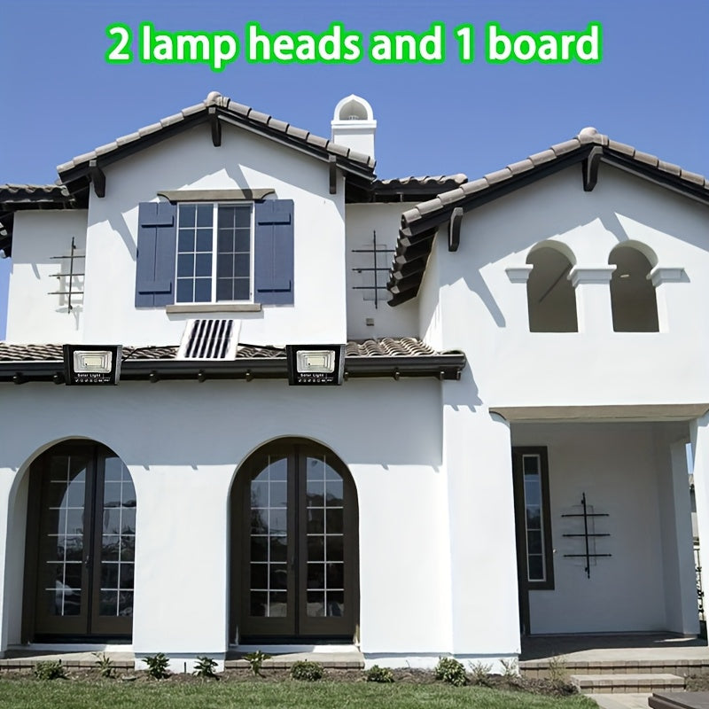 Outdoor Lighting, Solar Light, Decorative Light, Floodlight, Exterior Wall Light, Halloween Decoration, Two Lights, One Solar Panel, Suitable for Holiday Decoration, Christmas, Outdoor Lighting, Shed, Garden, Garage, Pathway, Lawn, Courtyard