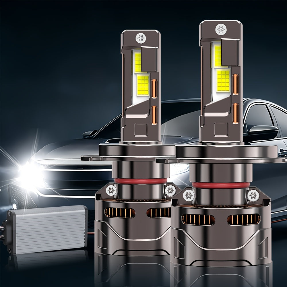 2PCS LED Car Headlights / Universal Fit, Compatible with H11/H4/H1/H7, 9005/9006/9012 - 58000LM, 7500K Cool White Light, Super Bright Chips, Plug-and-Play System, Built-in & External Driver, No Battery Included