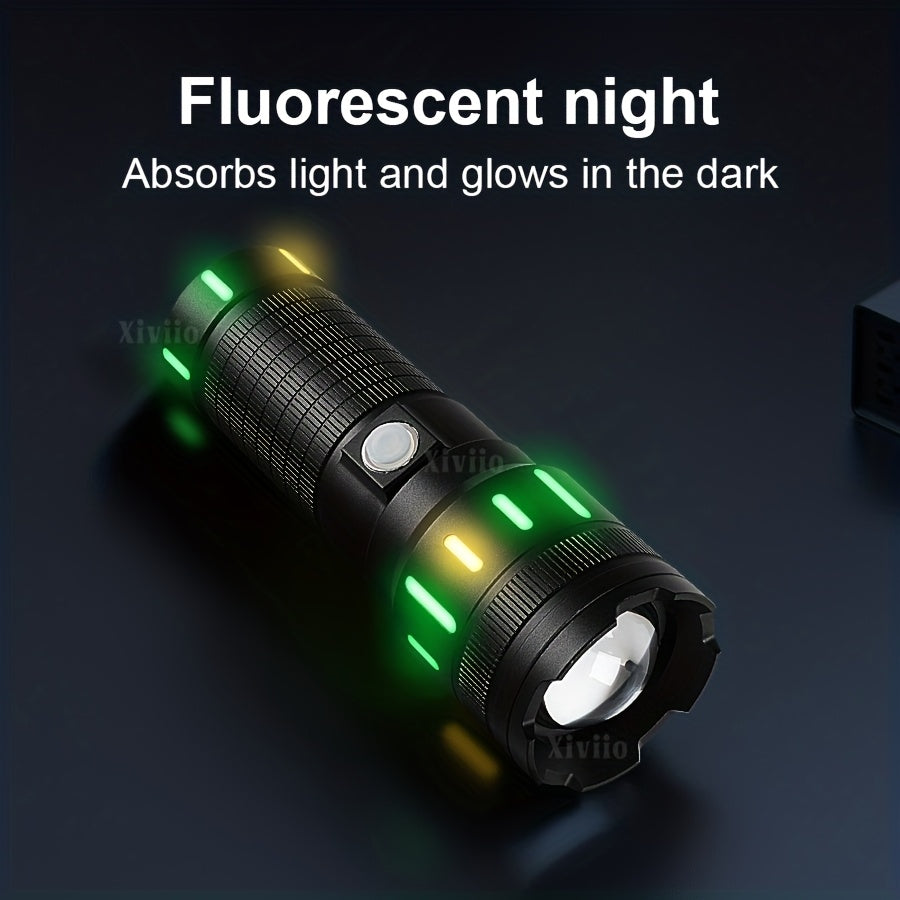 Multifunctional Flashlight 91, 5000 Lumens, 300m Beam, Dual Switch, 6 Modes, Type‑C Rechargeable, 4800mAh, IPX7 Waterproof, for Camping Hiking Emergency