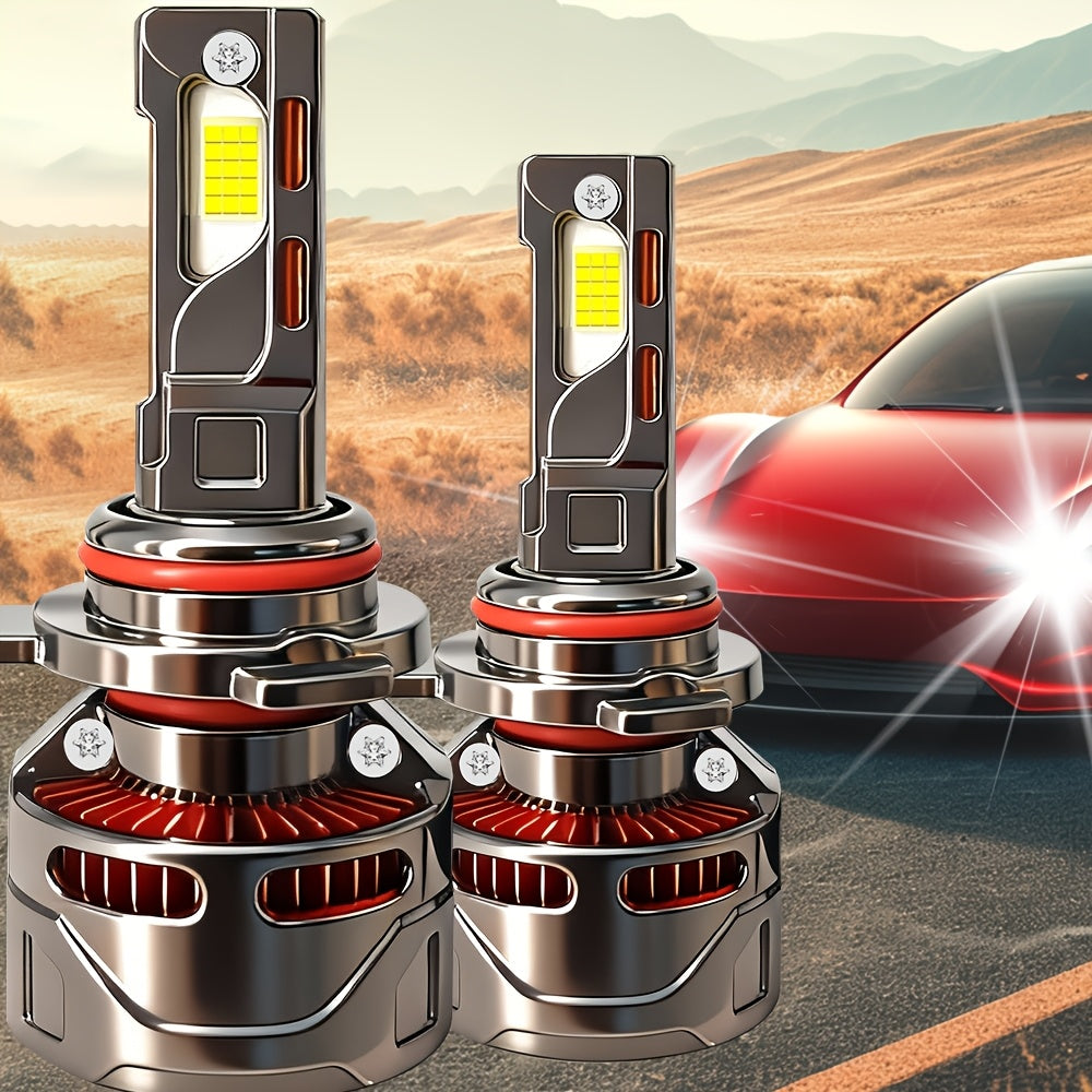 B05 Vehicle LED Light Kit (2-Pack), 54000 Lumens, Super Bright, Long-Lasting Durability, 7500K White Light, Compatible with 99% of Vehicles, H4/9003/HB2 Socket, 850% Brightness Increase, Ensures Consistent Illumination, No Battery Needed