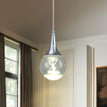 Modern chrome gold spherical LED pendant light, with 3D antler crystal lampshade — adjustable hanging height, warm light 3200K, suitable for kitchen island, dining room or bar, elegant droplet shape, kitchen island lighting