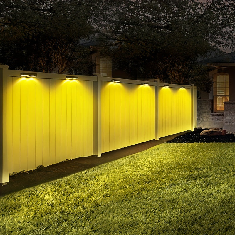 4pcs/6pcs Outdoor Solar Fence Light, Solar Fence Light Outdoor LED, Solar Fence Light Suitable for Outdoor, Backyard/Railing/Steps/Courtyard/Wall and Home Decoration