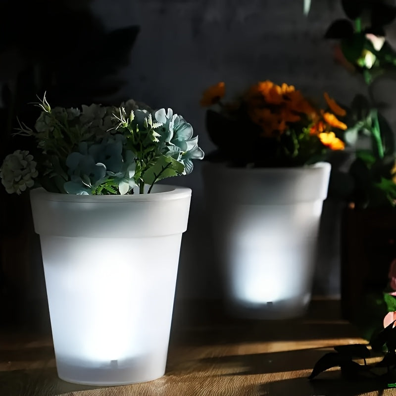 2/4 Sets Solar 4LED Flower Pot Light - Multifunctional Indoor and Outdoor Decoration, IP44 Waterproof, Suitable for Table, Bedroom, Living Room and Garden - Ideal Halloween Christmas Gift