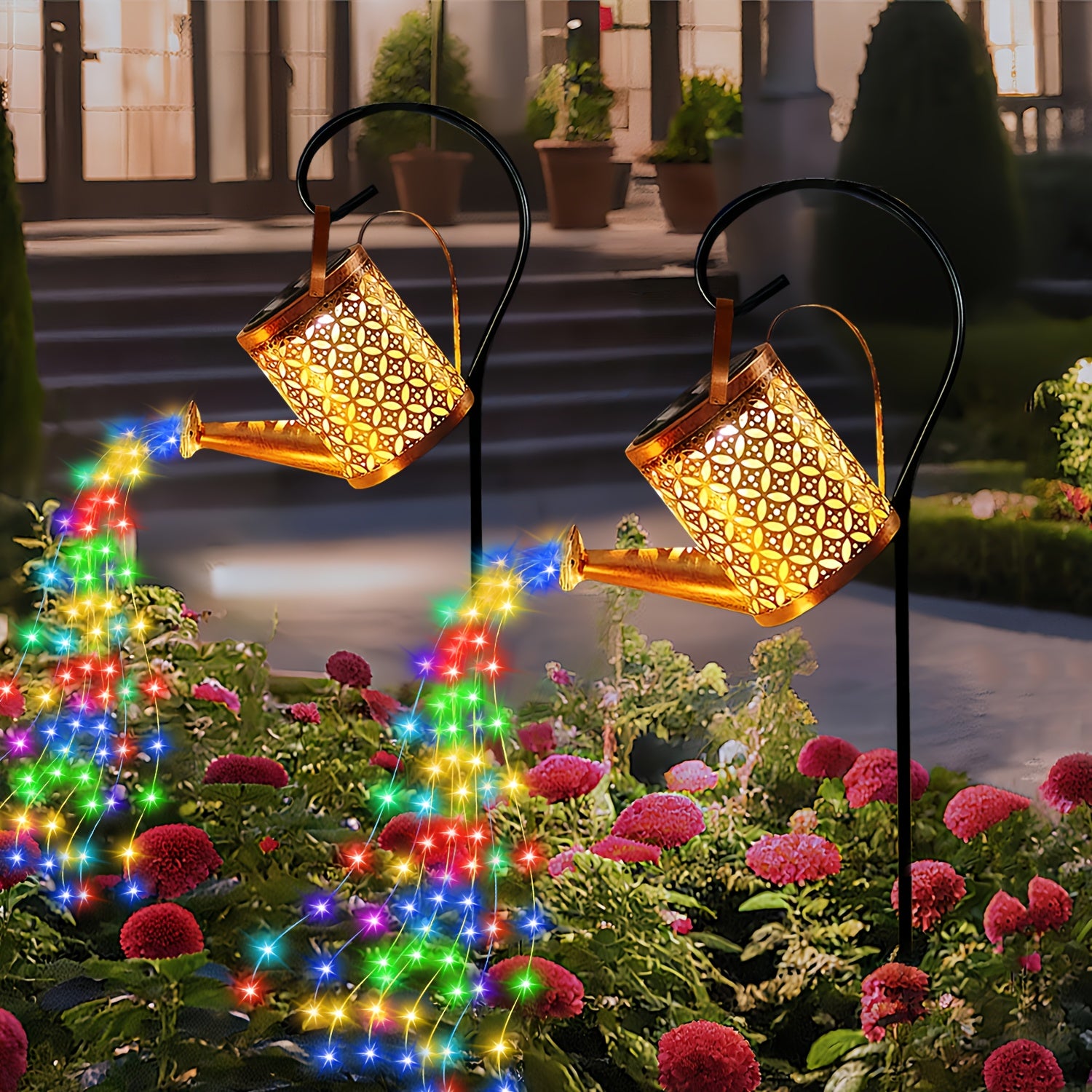 1pc Solar LED Kettle Light, Solar Garden Light, Solar Decorative Light, Outdoor Solar Hanging Light, Metal Solar Landscape Light, Perfect for Decorative Lighting of Courtyard, Garden, Lawn, Patio, Terrace, Pathways, Streets.