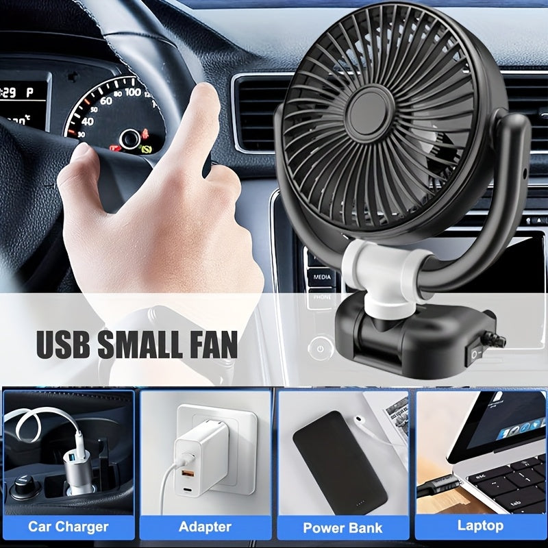 Foldable Cooling Fan with Electronic Interface, Dual-Use Cooling Device Compatible with Laptop and Desktop Computer
