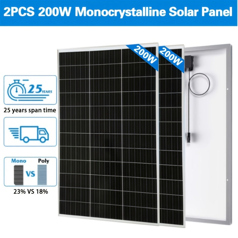 太陽能板 100 瓦 12 伏，高效單晶體太陽能 PV 模組電源充電器，適用於露營車、船舶、屋頂農場電池和其他離網應用，單片 100W