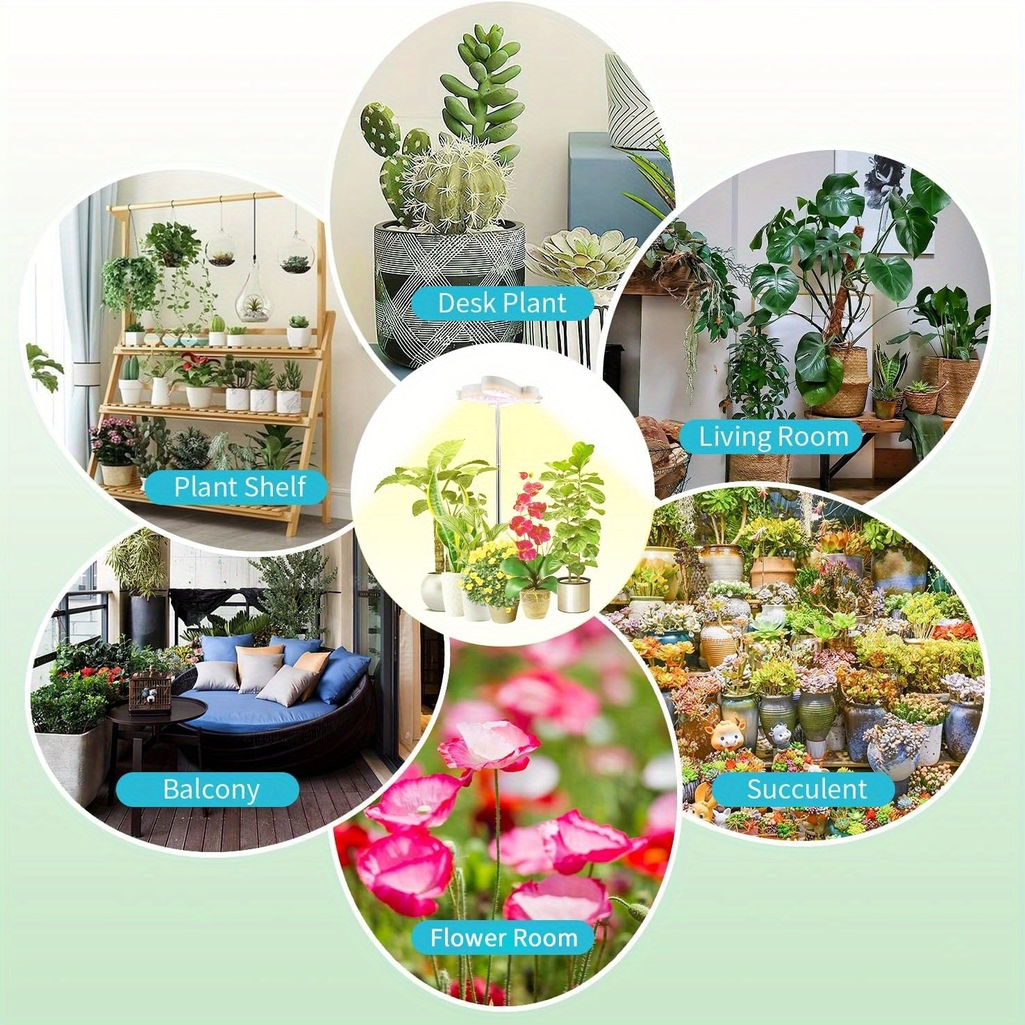 Cute Bee Shaped Plant Grow Light, 5 Brightness Levels & 4 Timer Options, Height Adjustable, Available with Ground Stake or Acrylic Stand