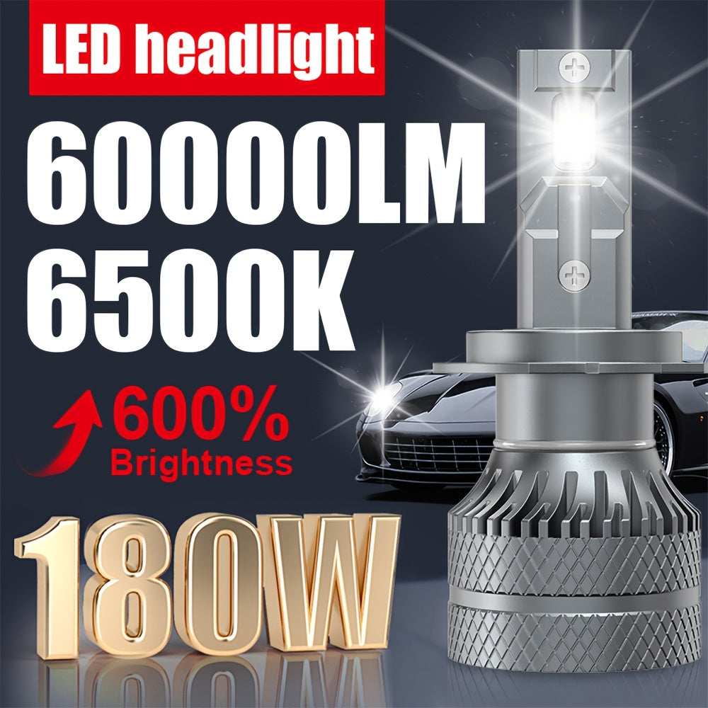 2-Pack H11 LED Headlight Bulbs H7 Car LED Bulbs, H4 60000LM, H1 Plug-and-Play, 6500K H8, H9 Car LED Lights, 12V 9003, HB2, H18, Auto Fog Light - D144, No Battery Included