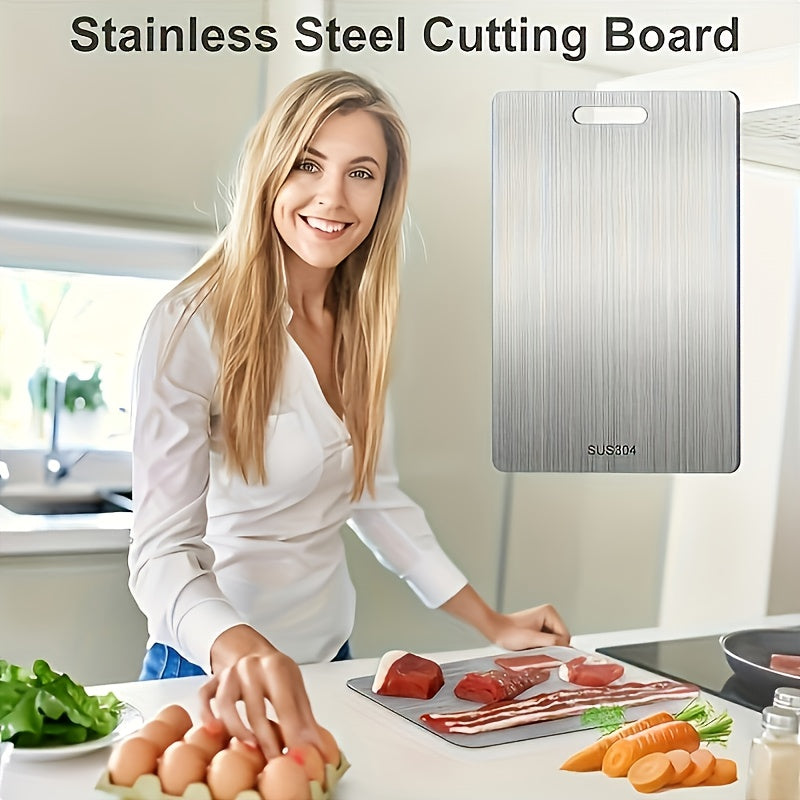 3-Pack Ultra-Durable Cutting Board – 3/2/1 Pieces Optional, Corrosion-Resistant Stainless Steel – Perfect for Meat, Vegetables &amp; Fruit – Dishwasher Safe, Portable for Indoor &amp; Outdoor Use – Essential Kitchen Tool for Home