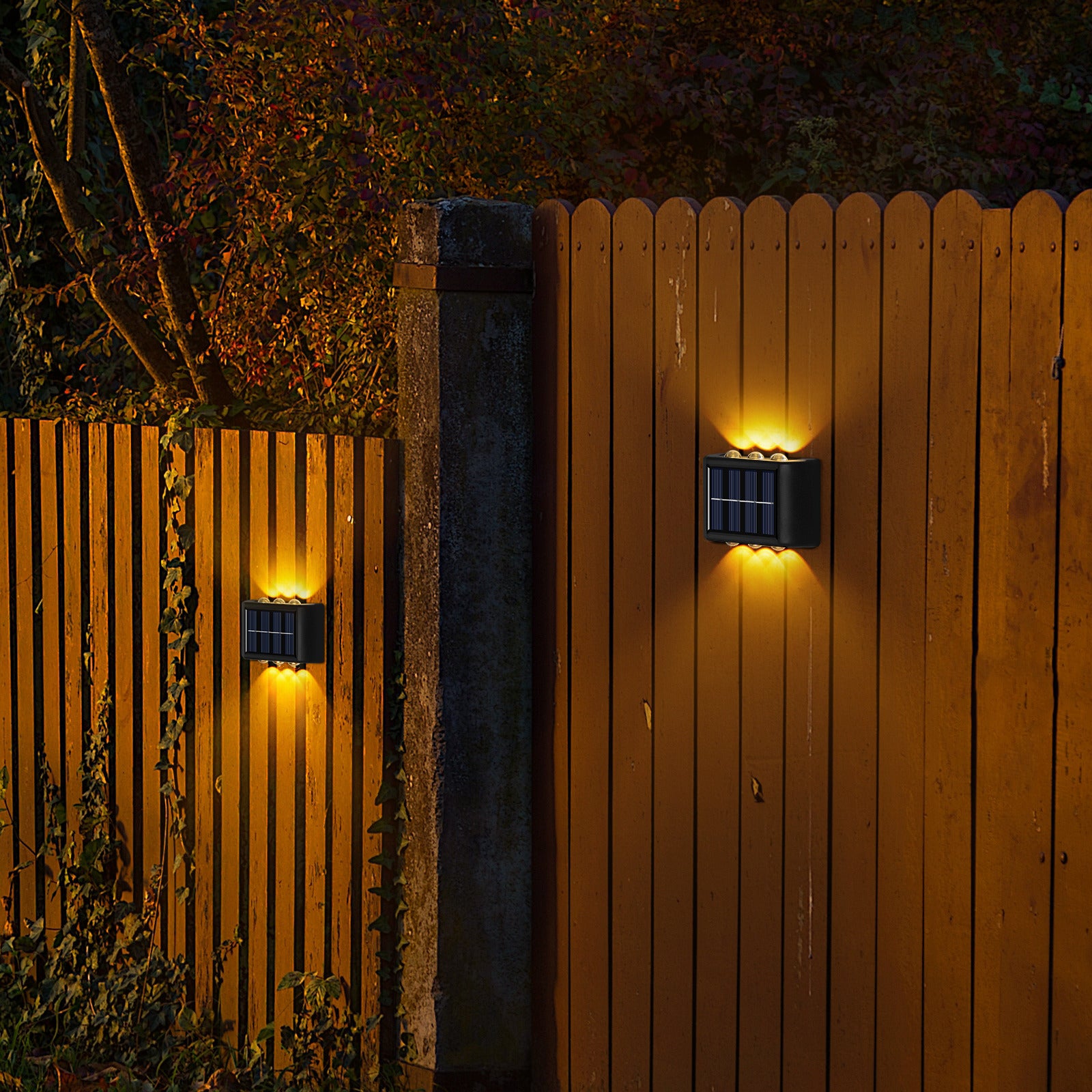 Buy 6 Pieces 6 LED Solar Wall Light - Warm Light Outdoor Lighting