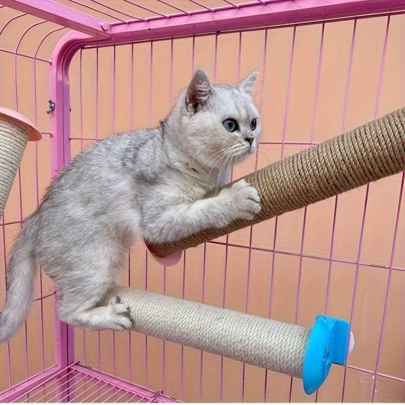 猫爬架替换柱 猫窝配件 猫蹭痒剑麻垫 DIY猫笼悬挂猫抓柱 猫咪解闷神器 耐用猫抓板配件 适用于家庭和办公室 防滑耐磨 易安装
