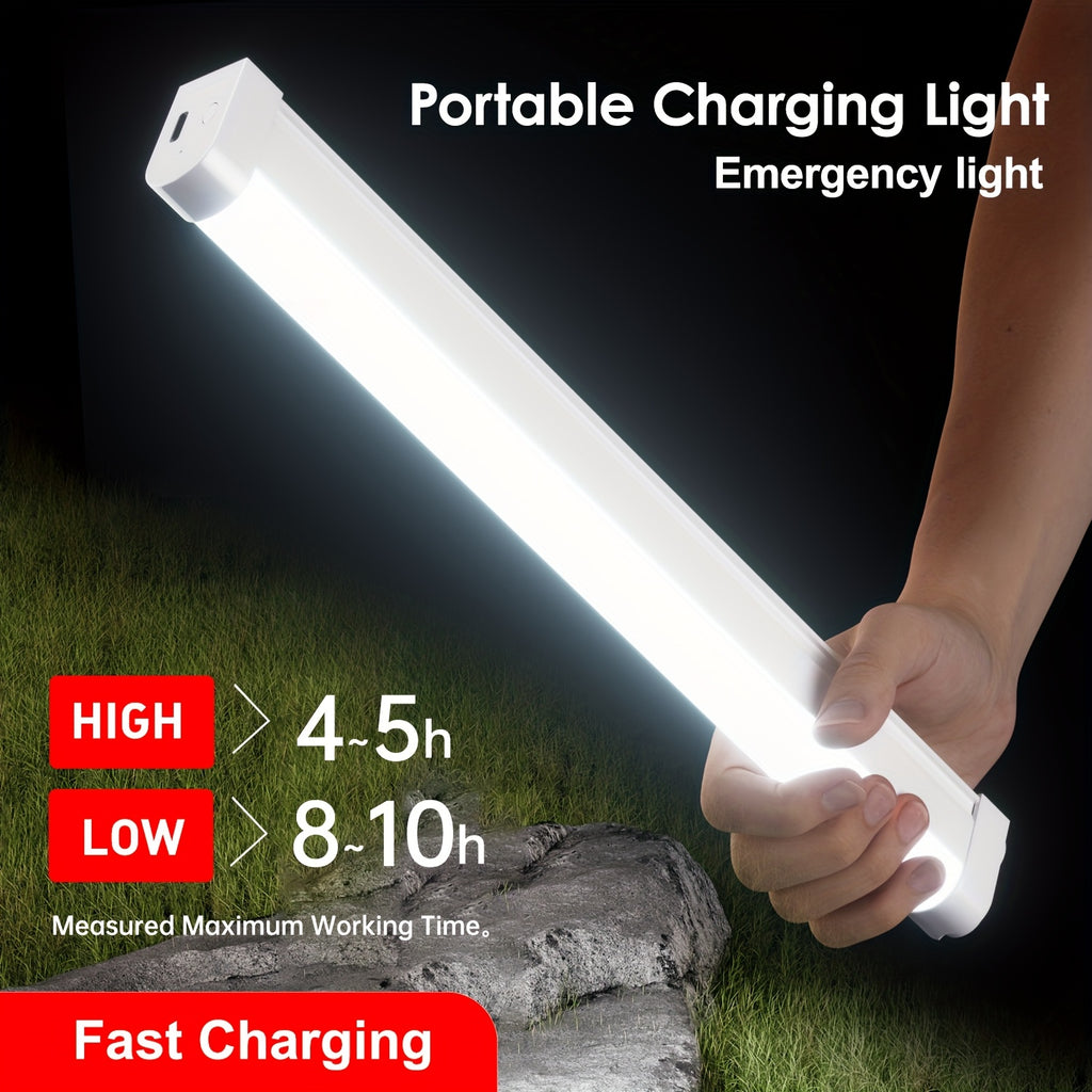 Rechargeable multi-functional light tube, large capacity battery, multiple dimming modes, stepless dimming, can be wall-mounted or handheld, suitable for indoor emergency, camping, stalls, car use, portable lighting, must-have for travel