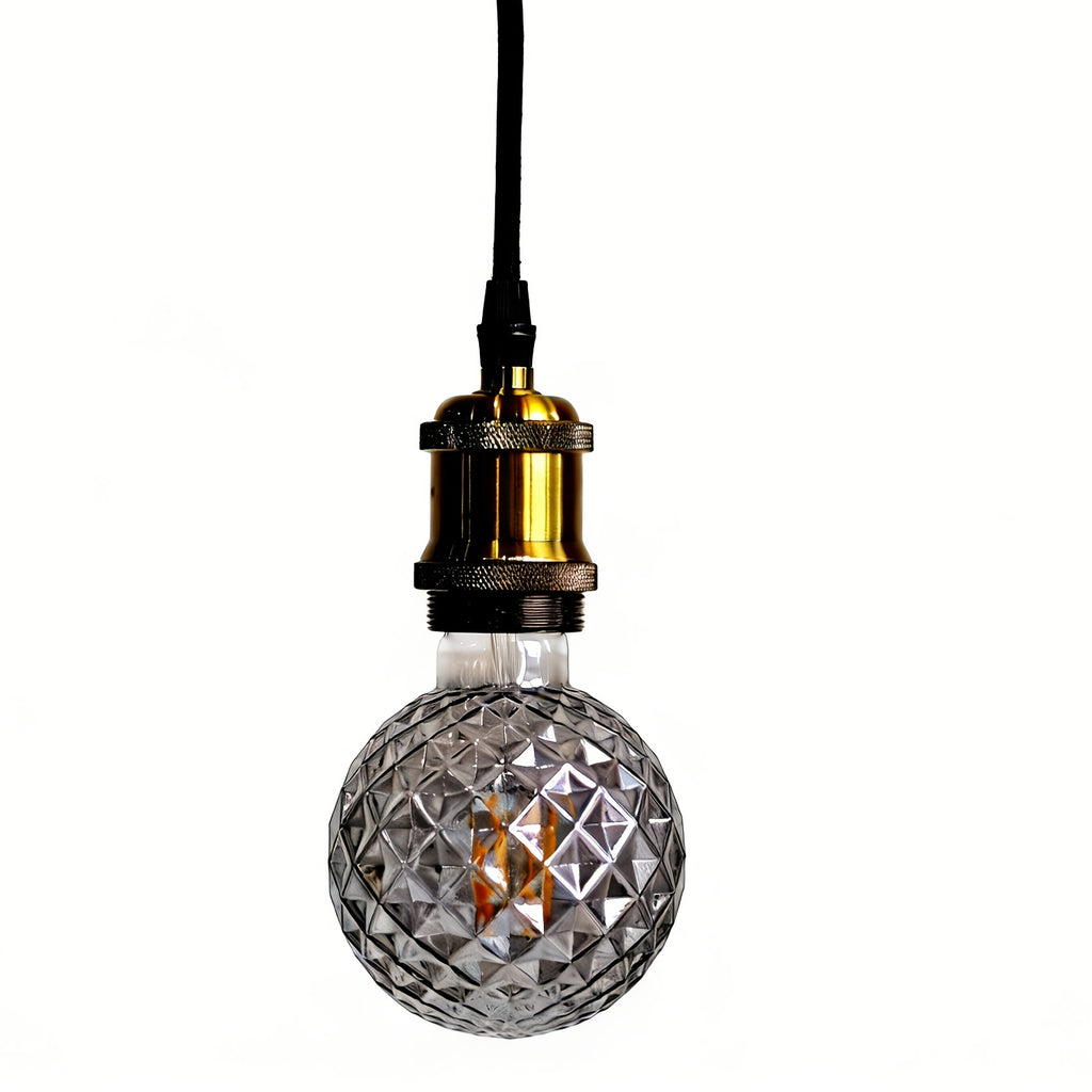 1 piece, vintage 4 watt 2700K warm white crystal LED bulb, 120V 4W Edison screw base E26, special decorative bulb, gray glass, crystal bulb