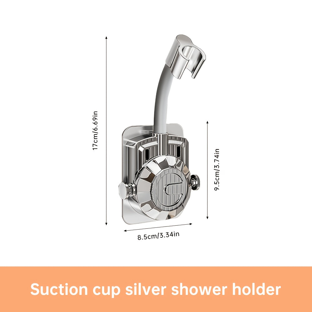 Musurjoy Bathroom Shower System Wall Mount Shower Head Holder - Adjustable Angle Shower Bracket, Silver Black Gray, No-Drill Wall Mount, Father's Day Gift, New Summer Product