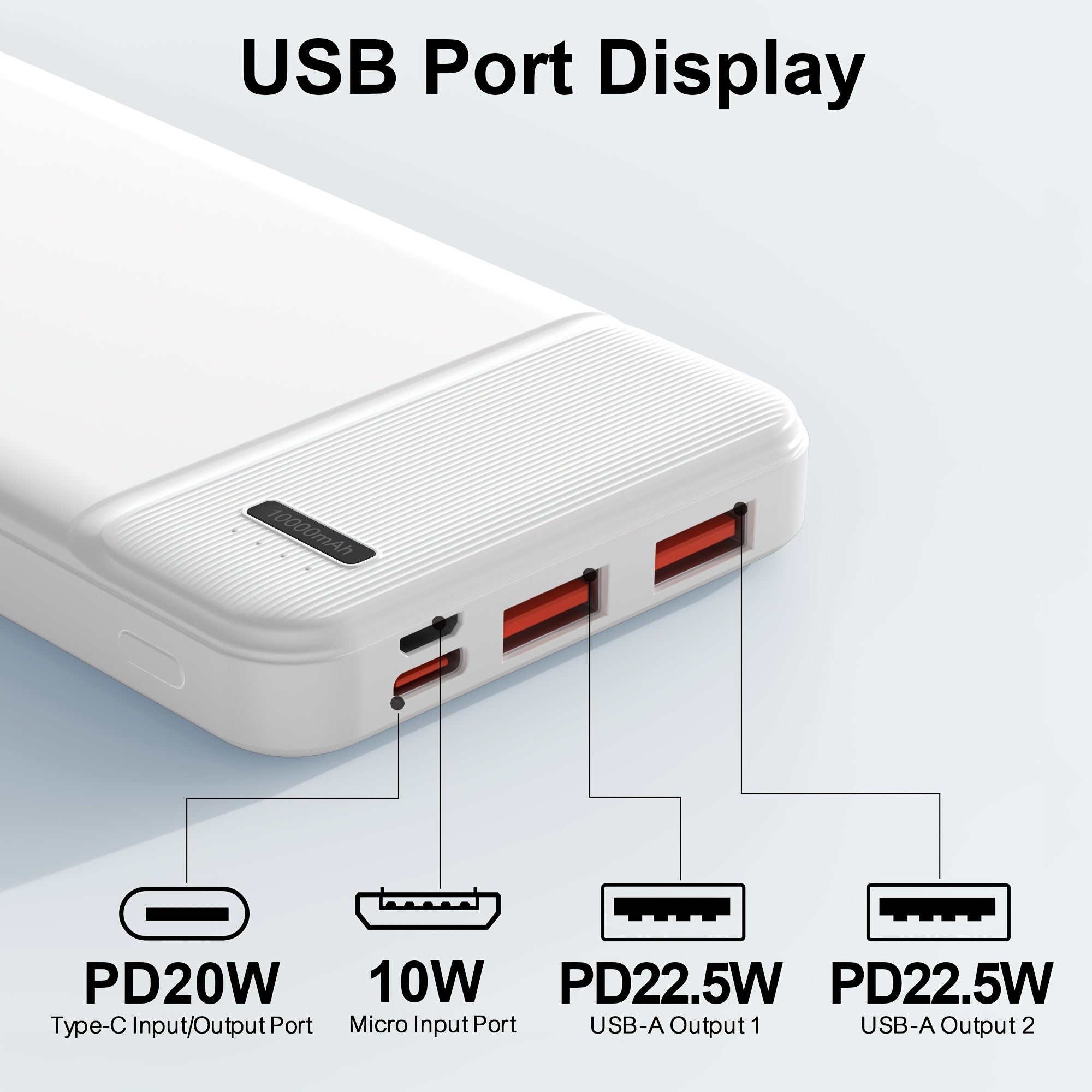 3-Pack Power Bank Portable Charger 10000mAh, PD 22.5W Battery Pack, Slim, Portable.(3 Packs)
