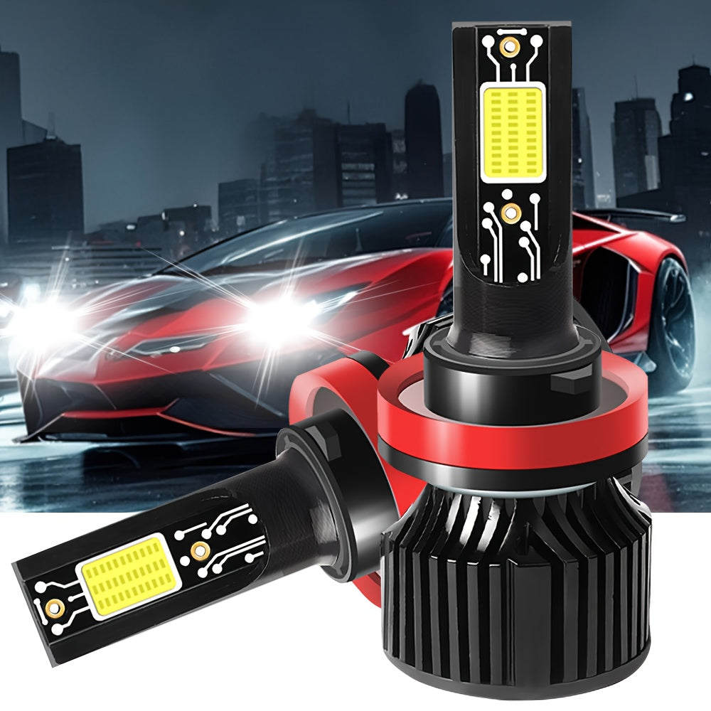 2-Pack Car LED Headlights H4 Bulbs 20000 Lumens High/Low Beam Integrated Universal for H1, H4, H7, H11 CSP Chip CANbus Error-Free 360° Beam Angle Compatible with HB3/9005, HB4/9006, HIR2/9012-G03 No Battery Design Fits 99%