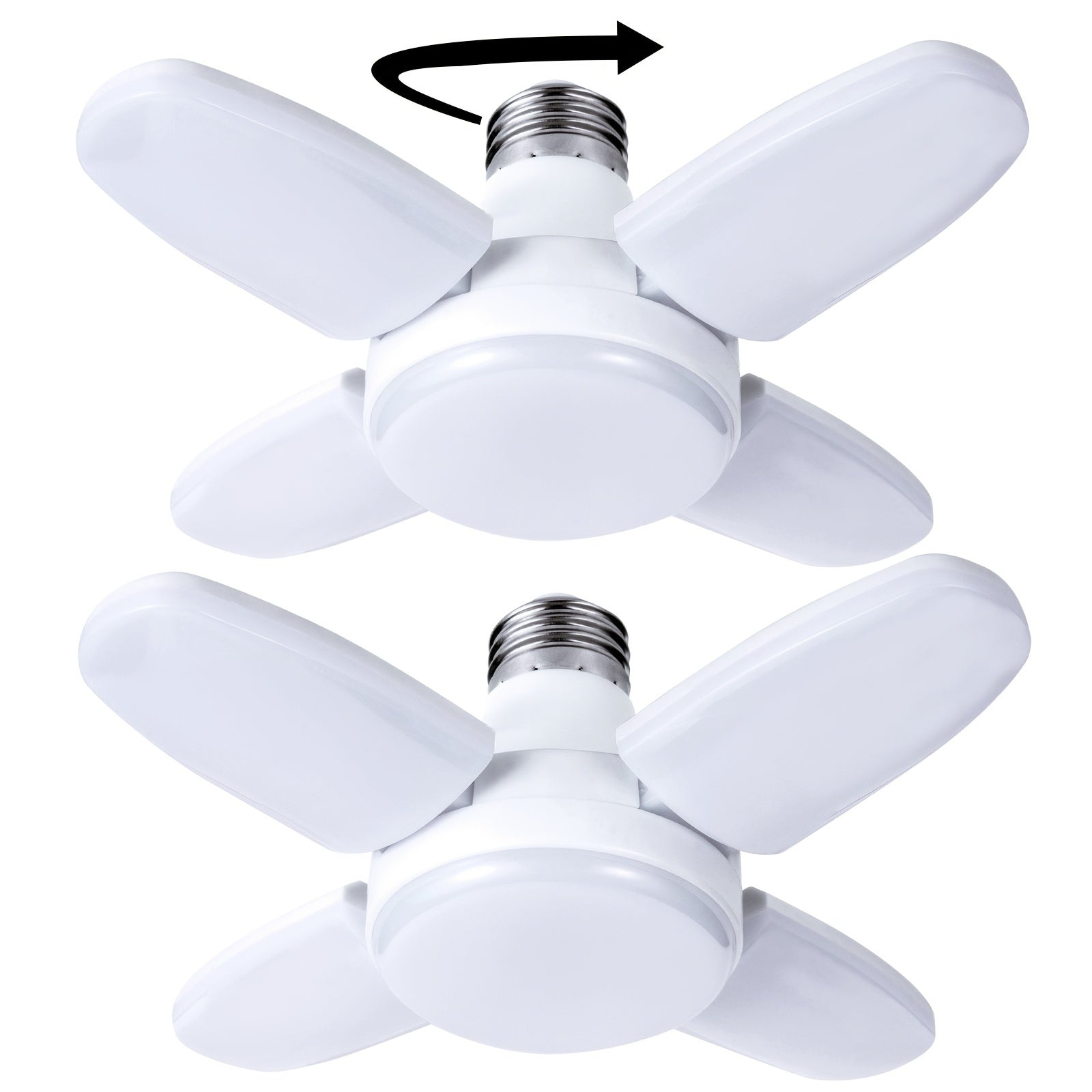 2 mini fan blade LED bulbs 35 watts (150W equivalent), E26 base 6500K daylight mini LED bulb, ultra-bright bulb, transformable LED bulb for workbench porch basement, LED garage light
