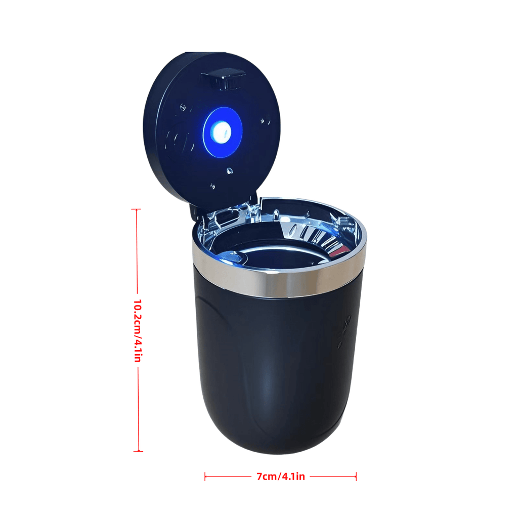 2 Car Ashtrays / 1 Car Ashtray + 1 Brush Automatic Car Ashtray with LED Light, Removable Cleaning Brush, Portable Design, Easy to Install