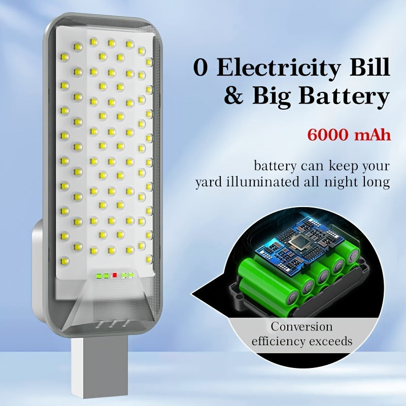 New Super Bright Solar Street Light, 240° Wide Angle Illumination, with Remote Control, 6000mAh, IP65 Outdoor Waterproof Exterior Wall Light, Semi-Flush Wall Light, Perfect for Courtyard, Pathway, Garage, Garden, Porch, Patio, Road