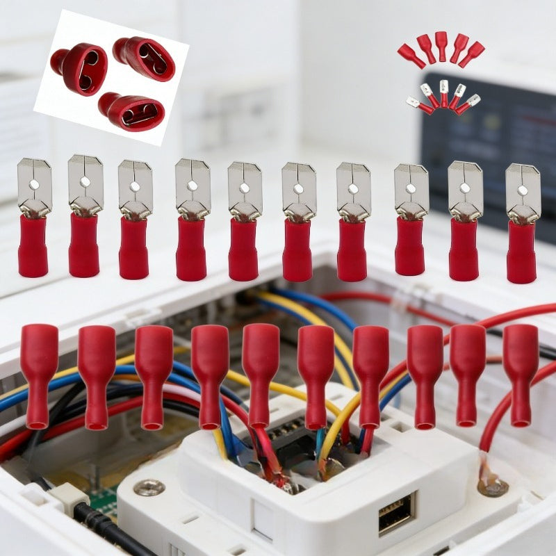 Electrical Insulated Wire Connectors, Crimp Splices, Male & Female Dual-Use Cable Terminal Crimper, for Wire and Cable, Cars, Video Adapters, Household Appliances
