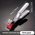 Stainless Steel Heat-Resistant Clip | Kitchen Bowl &amp; Steamer Tongs, High-Temperature Resistant, Ergonomic Handle - Lightweight &amp; Easy to Use, for Air Fryer, Steamer, Oven | Essential Kitchen Cooking Tool