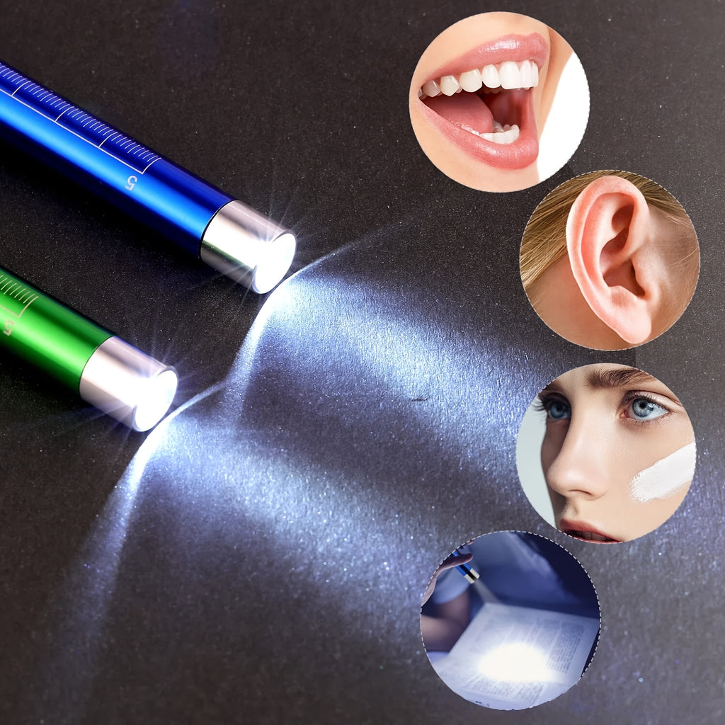 1 Lightweight Aluminum Alloy Shell Doctor LED Pen Light, with Pupil Gauge & 5cm Ruler, Stainless Steel Pocket Clip, Pen-Style Flashlight, Ideal for Nurses, Doctors, Nursing Students as a Portable Examination Light