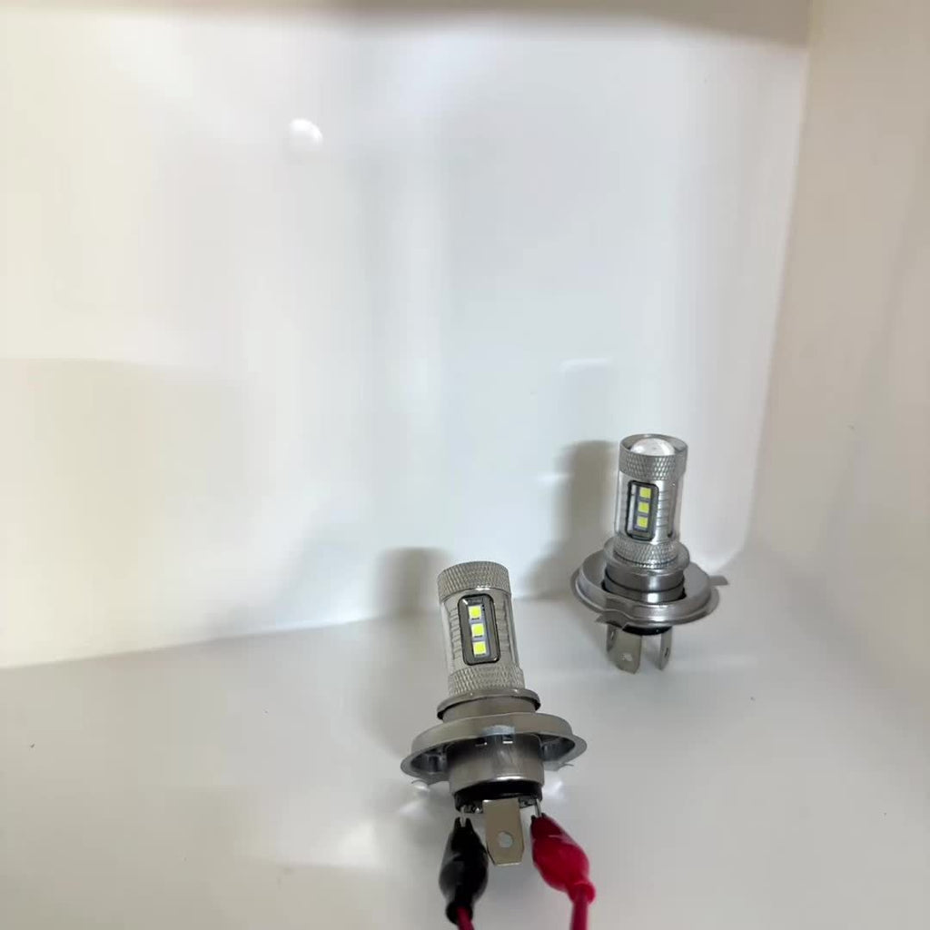 2-Pack H4 Super White LED Headlight Bulbs 6000-6500K 80W 12V-24V, Vehicle Lighting Upgrade, Stylish LED Design, Bright LED Light Output, No Battery Included