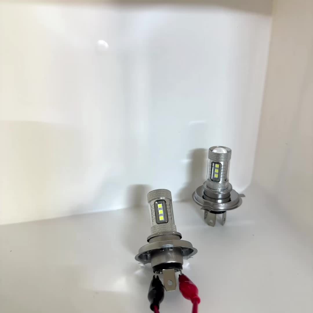 2-Pack H4 Super White LED Headlight Bulbs 6000-6500K 80W 12V-24V, Vehicle Lighting Upgrade, Stylish LED Design, Bright LED Light Output, No Battery Included