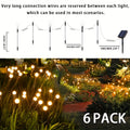 6 Pack Smart Solar Firefly LED Light for Outdoor Decoration, Equipped with Smart Sensor, Perfect for Garden, Patio, Walkway and Party Events