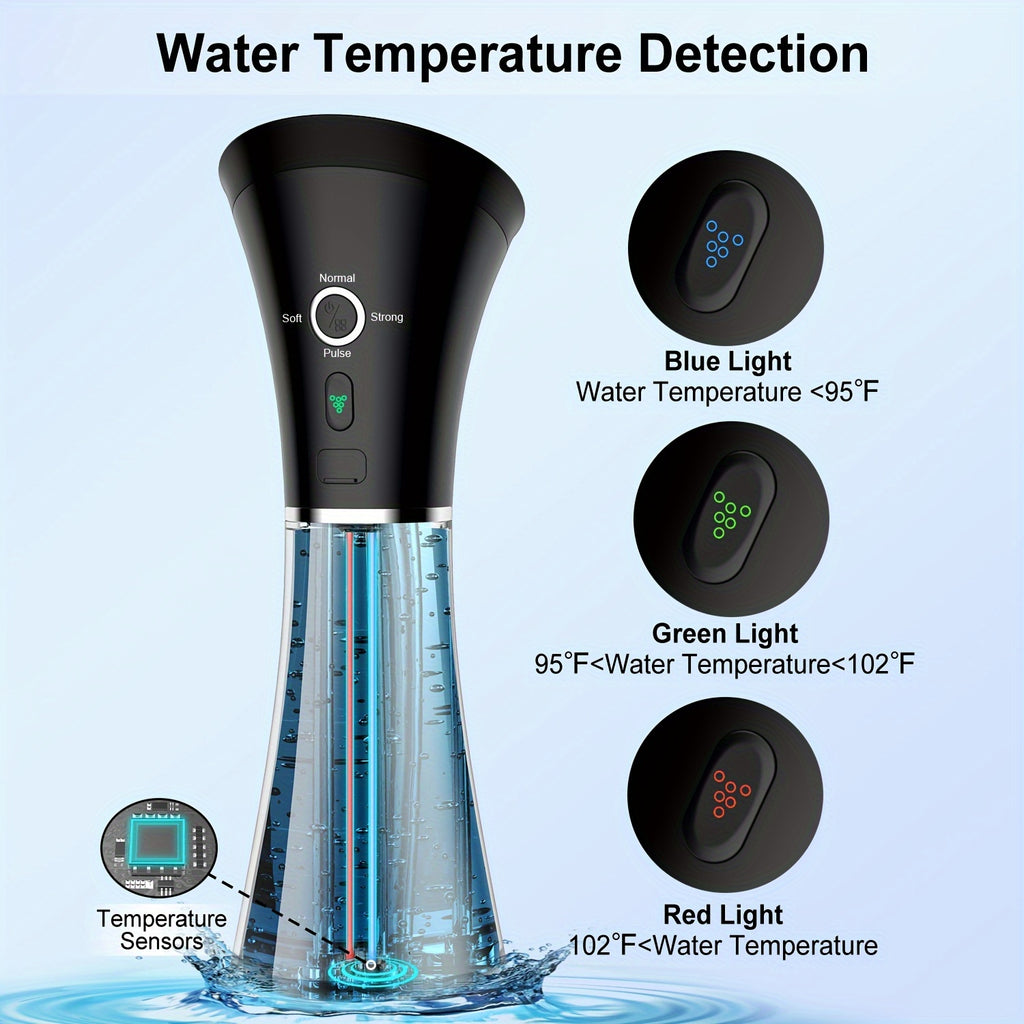 电动耳垢清理系统，水力驱动耳部清洁工具，配备冲洗器，6个喷嘴，4档压力调节——安全有效地清除耳垢堆积，IPX7级防水认证，万圣节男女友赠礼优选，2026年新年促销款