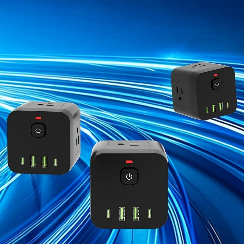 3pcs Power Socket Is Small And Portable, With Four AC Outlets And 2 USB-A+2 USB-C Outlets. It Is Suitable For Travel, Business Trips, Ships, Homes, Bedrooms And Kitchens. Multiple Devices Can Be Used At The Same Time.