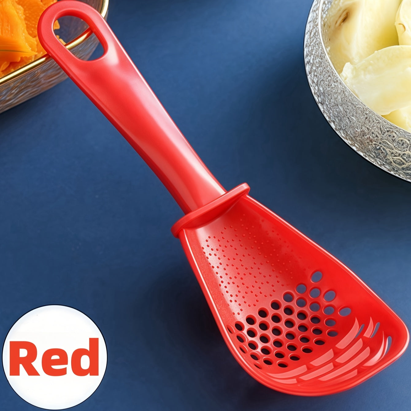 1 or 3 Pack 7-in-1 Multipurpose Kitchen Tool - Garlic Mincer, Egg Beater & Separator, Potato Masher with Strainer & Spatula | Space-Saving Utensil for Baking & Salad Prep (Dishwasher Safe)