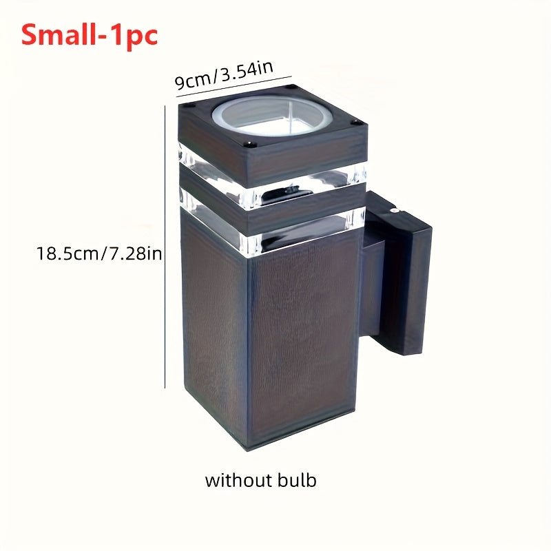 1/2-Piece, Modern E27 Socket Outdoor Wall Light, Outdoor Porch Light, Up and Down Lighting Exterior Fixture, Compact Wall Light Hallway Lighting Outdoor Light, Suitable for House, Garage, Patio, Villa, Garden (Bulb Not Included)