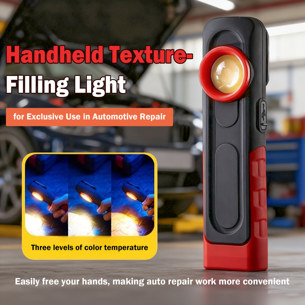 Car Maintenance Work Light, Adjustable Color Temperature, Exquisite Car Paint Pattern, Built-in 2000mAh Rechargeable Battery, 3 Brightness Modes, Ideal for Auto Repair Use