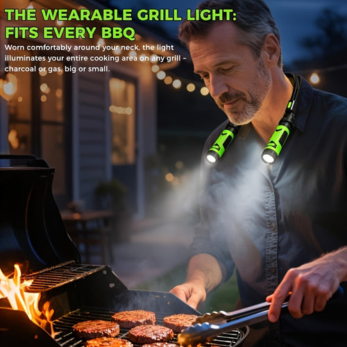 1PC MACROCOSM Hands-Free LED Neck Flashlight USB Rechargeable 380 Brightness Headlight 120° Adjustable Gooseneck Portable Light for Camping Hiking Running Dog Walking