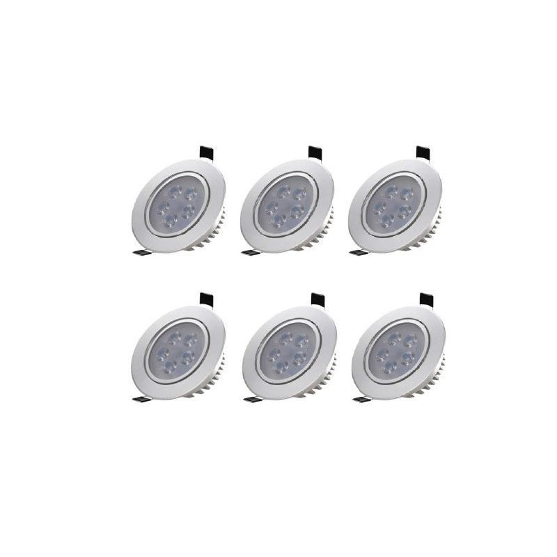 3-Inch Recessed LED Downlight/Gimbal Fixture, 2700K/4100K/5000K Single-Head Downlight, 7W 450 Lumens Dimmable, Home Lighting, Modern Lighting, Aluminum Alloy Frame, Downlight Fixture, Ceiling Light, Silver Trim, Recessed (6/12 Pack)