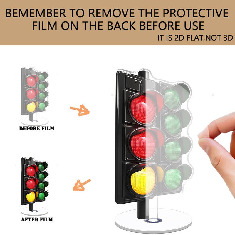 2D Rotating Traffic Light Desktop Ornament, Rotatable Acrylic City Model for Office & Festival Decoration, 2D Flat Design