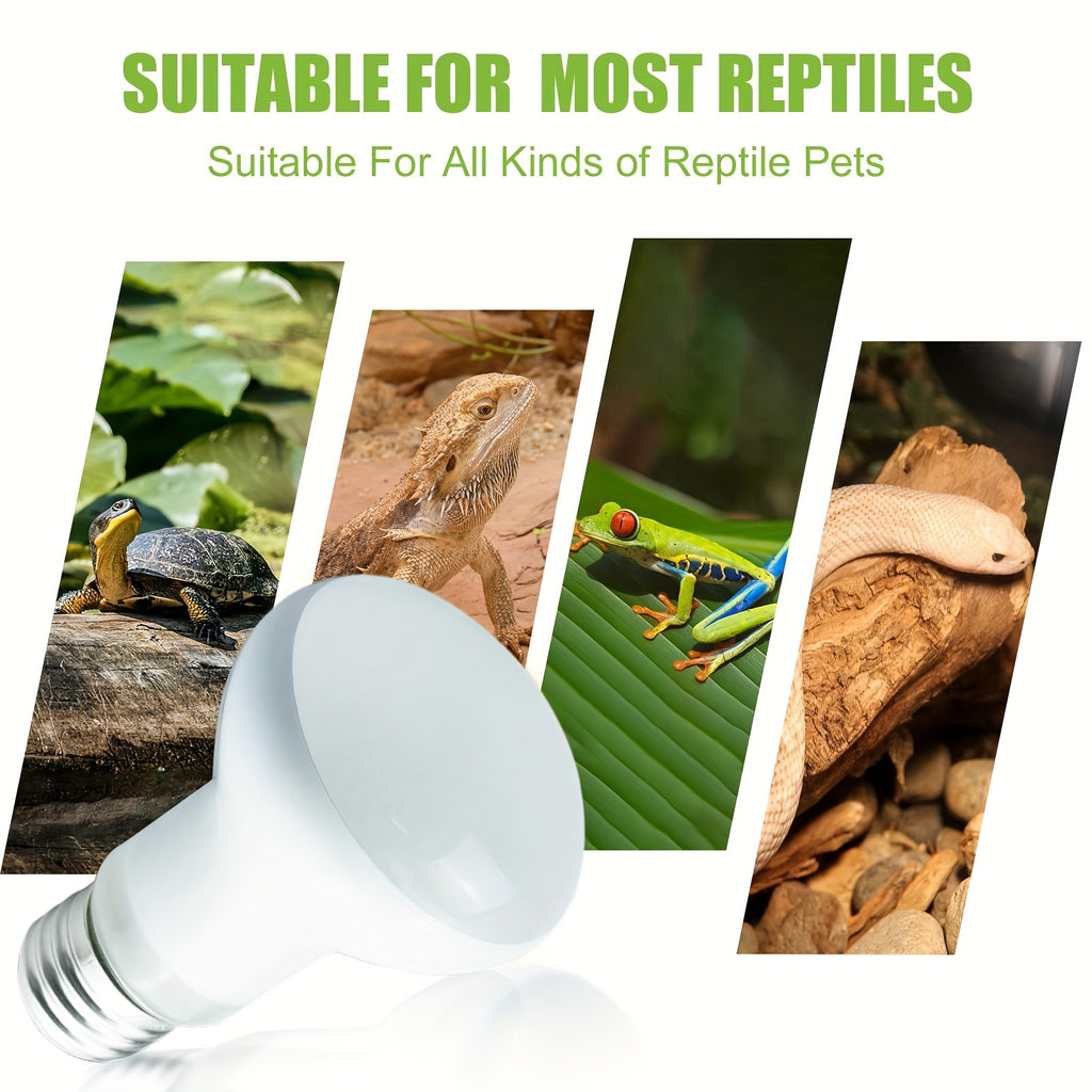 Simulated sunlight warm light bulb, suitable for reptiles, 100W basking lamp, suitable for bearded dragons, lizards, turtles, snakes and other amphibians, battery not included