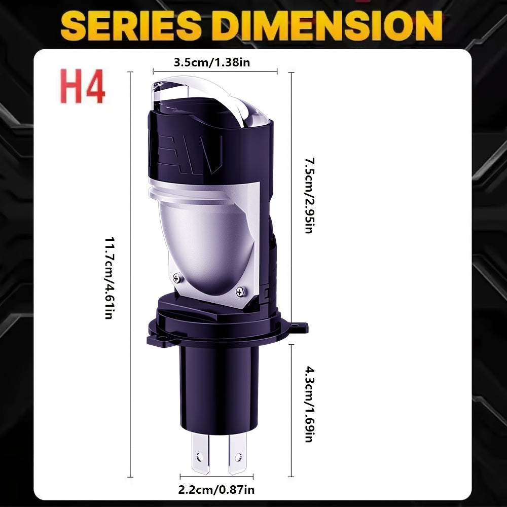自动化2PCS LED汽车车灯-H4/9003/HB2-58500LM,6500K冷白灯，汽车大灯，适用各种环境，超高冷却风扇，采用CANbus即插即用系统，无需电池，远近光