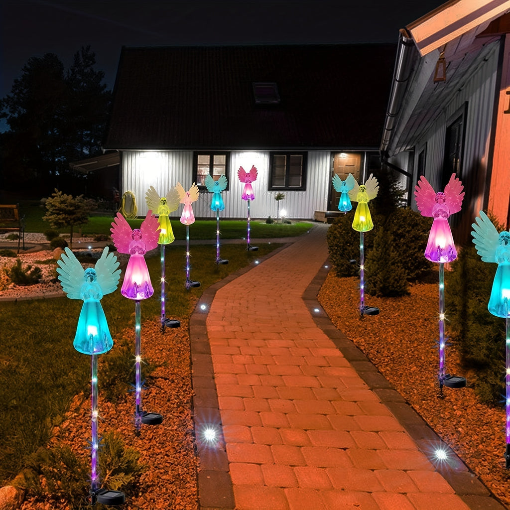 Solar Angel Light Outdoor Landscape Garden Courtyard Ground Insert Light 4-Pack IP65