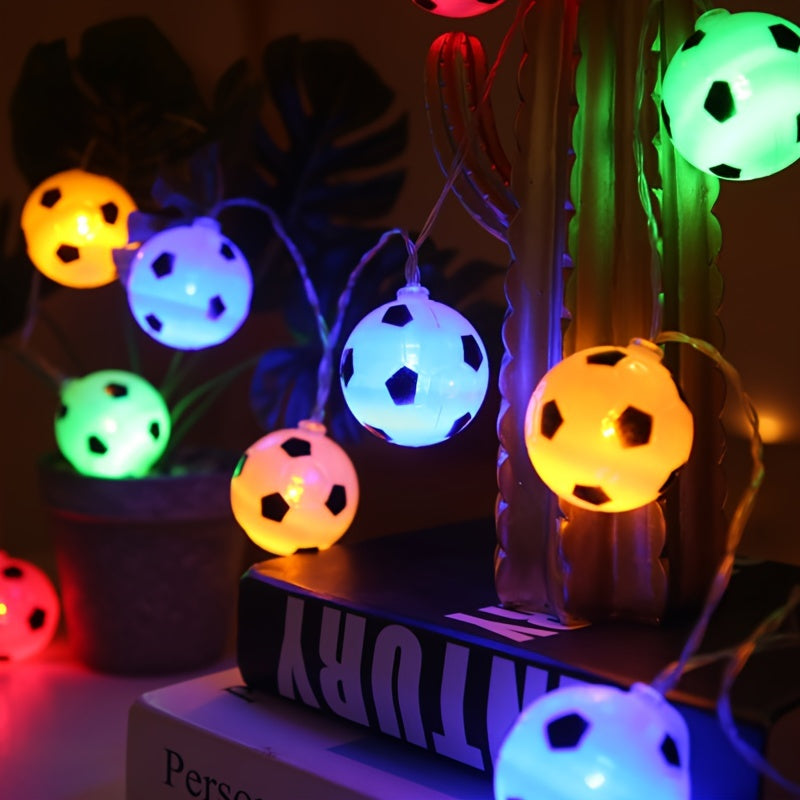 1 件装 10LED/20LED 足球 LED 灯串足球花环灯卧室家庭婚礼派对酒吧俱乐部花园派对体育嘉年华派对花园、露台装饰粉丝之间的礼物交换电池供电（无电池）