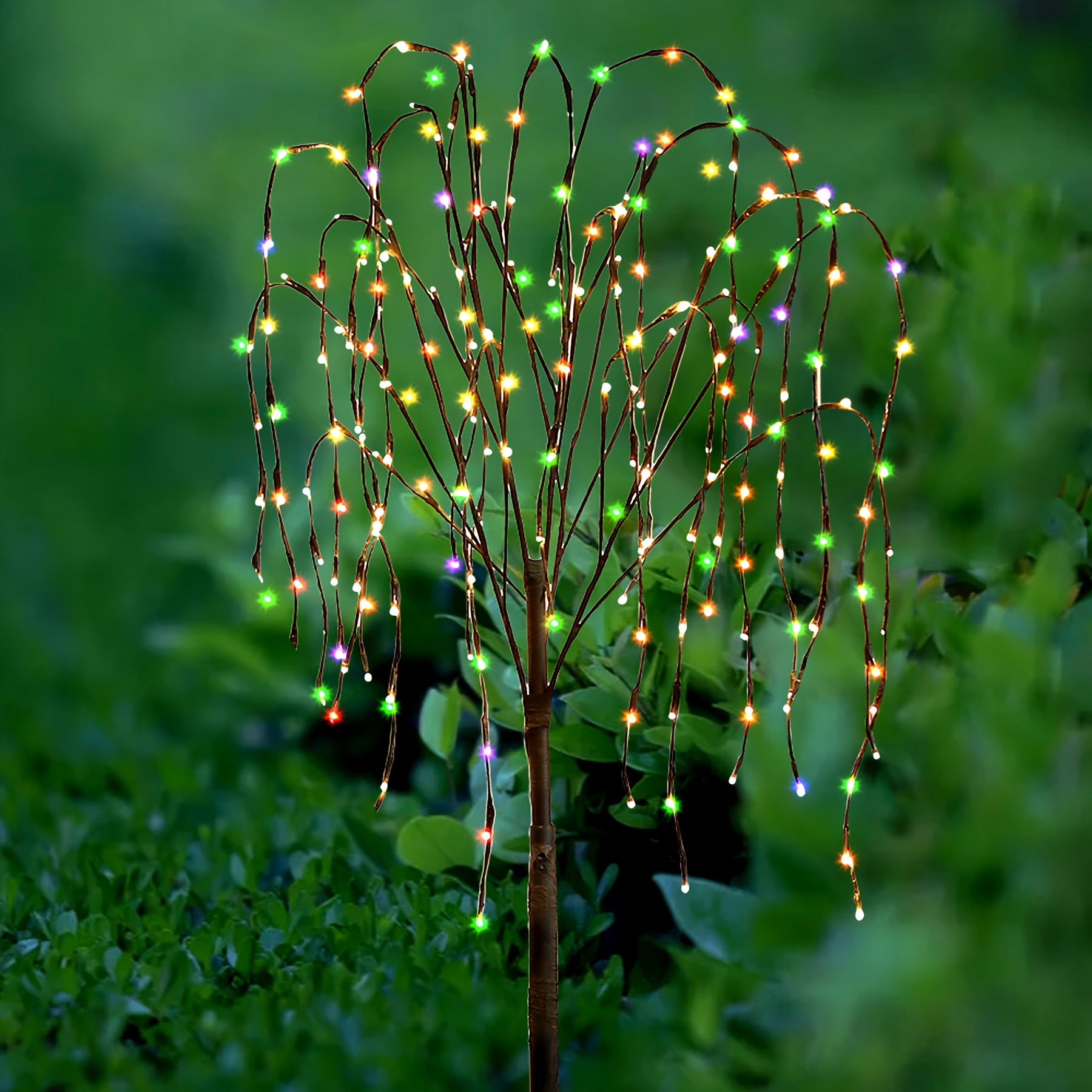 4.6ft Solar LED Willow Tree Light - Waterproof Outdoor Decoration with 2 Lighting Modes, Warm and Twinkle Effects for Garden, Patio, Yard, Pathway, Wedding, Party & Christmas Decor, Outdoor Solar Decoration